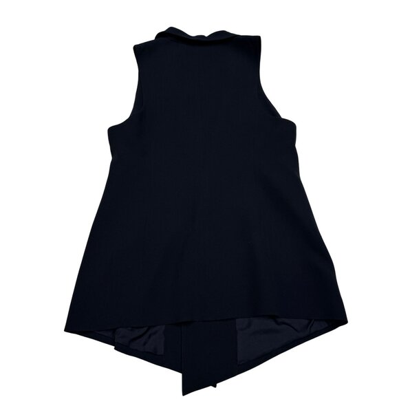 Eileen Fisher Women's Black Sleeveless 100% Silk Open Front Vest Jacket, Size S - Picture 2 of 7